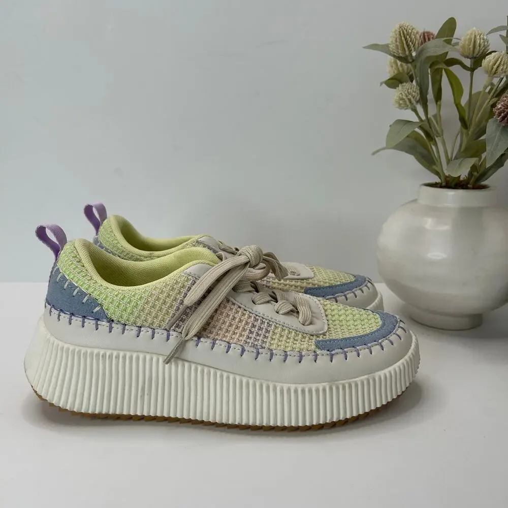 Nicole Miller Brita Platform Lace up Sneakers Multicolored Women 7.5 Light wear